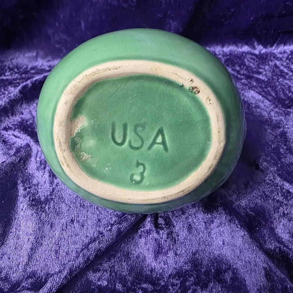Vintage Matte Green Art Pottery Pitcher / Creamer – USA #3